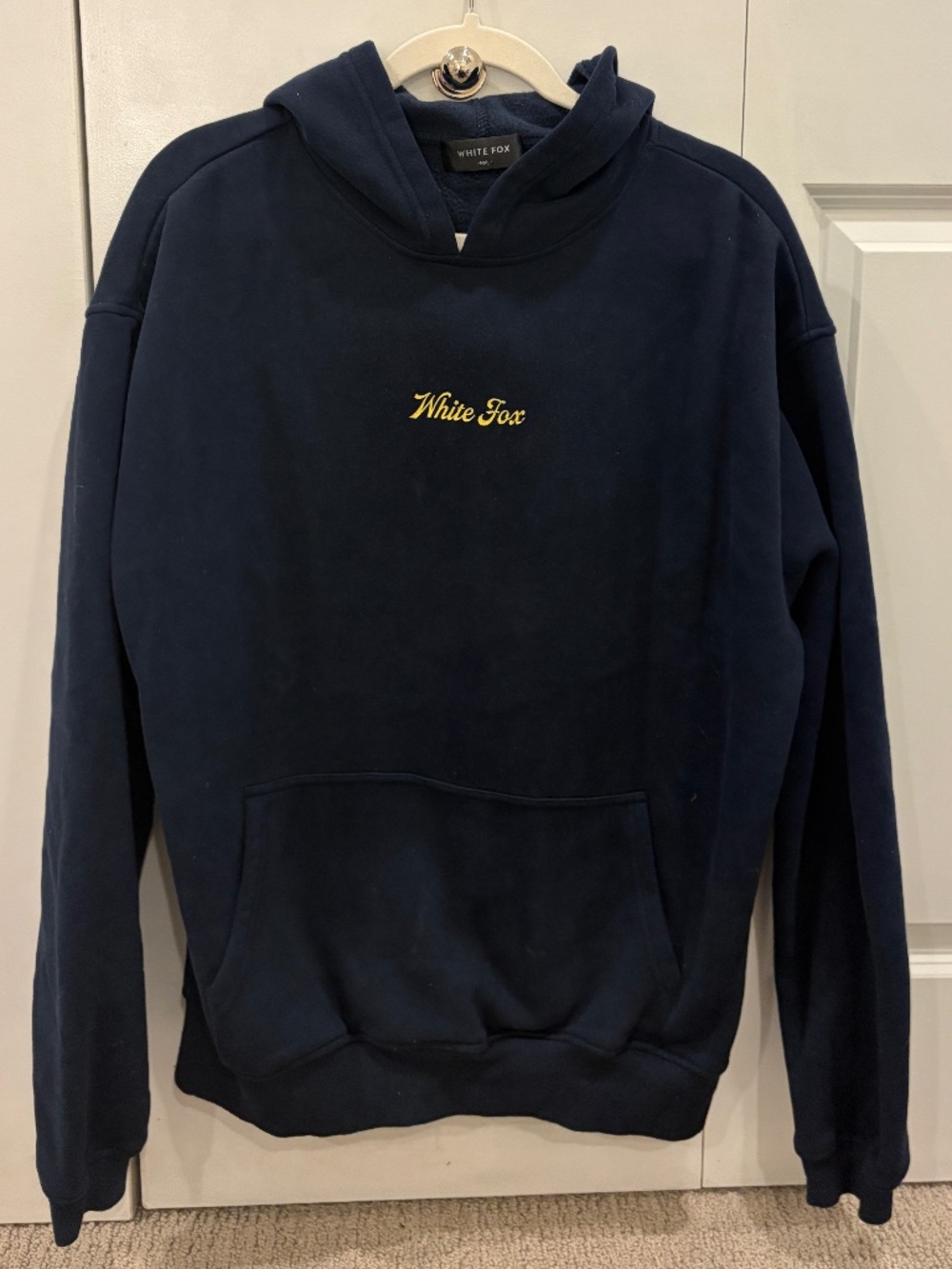 White Fox The Good Life Back Graphic Oversized Hoodie Navy